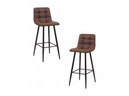 Набор 2 шт Стул барный DOBRIN NICOLE, черные матовые ножки, коричневая микрофибра (PK-03) Набор 2 шт Стул барный DOBRIN NICOLE, черные матовые ножки, коричневая микрофибра (PK-03)