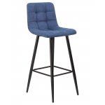 Набор 2 шт Стул барный DOBRIN NICOLE, черные матовые ножки, синяя ткань (UF860-14B)