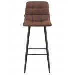 Набор 2 шт Стул барный DOBRIN NICOLE, черные матовые ножки, коричневая микрофибра (PK-03)