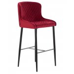 Набор 2 шт Стул барный DOBRIN CHRISTIAN'75, черные ножки, бордовый велюр (V108-85)