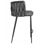 Набор 4 шт Стул полубарный DOBRIN AMELIA COUNTER, серая ткань (F-48), темно-серый винтажный PU (MF-12)