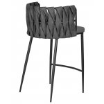 Набор 4 шт Стул полубарный DOBRIN AMELIA COUNTER, серая ткань (F-48), темно-серый винтажный PU (MF-12)