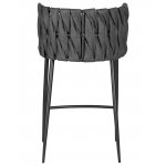 Набор 4 шт Стул полубарный DOBRIN AMELIA COUNTER, серая ткань (F-48), темно-серый винтажный PU (MF-12)