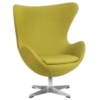 Кресло дизайнерское DOBRIN EGG, светло-зеленая ткань AF3