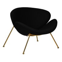 Кресло дизайнерское DOBRIN EMILY, черный ткань AF9, золотое основание
