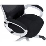Офисное кресло для руководителей DOBRIN STEVEN WHITE, белый пластик, чёрная ткань