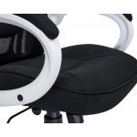 Офисное кресло для руководителей DOBRIN STEVEN WHITE, белый пластик, чёрная ткань