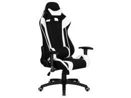 Кресло игровое DOBRIN DALLAS, черно-белая ткань