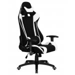 Кресло игровое DOBRIN DALLAS, черно-белая ткань