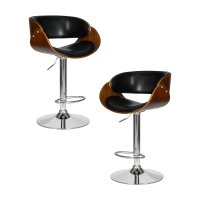 Набор 2 шт Стул барный DOBRIN JOHN, цвет сиденья черный глянец PU ABD 002