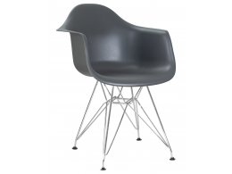 Стул обеденный DOBRIN DAW CHROME, ножки хром, цвет сиденья тёмно-серый (GR-04)