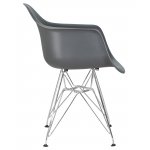 Стул обеденный DOBRIN DAW CHROME, ножки хром, цвет сиденья тёмно-серый (GR-04)