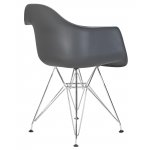 Стул обеденный DOBRIN DAW CHROME, ножки хром, цвет сиденья тёмно-серый (GR-04)