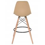 Набор 2 шт Стул барный DOBRIN DSW BAR, ножки светлый бук, цвет сиденья бежевый (GR-03)