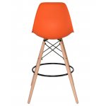 Стул барный DOBRIN DSW BAR, ножки светлый бук, цвет сиденья оранжевый (O-02)