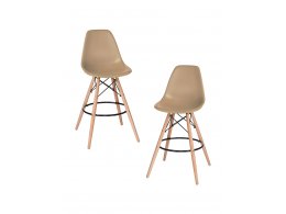 Набор 2 шт Стул барный DOBRIN DSW BAR, ножки светлый бук, цвет сиденья бежевый (GR-03) Набор 2 шт Стул барный DOBRIN DSW BAR, ножки светлый бук, цвет сиденья бежевый (GR-03)