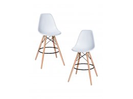 Набор 2 шт Стул барный DOBRIN DSW BAR, ножки светлый бук, цвет сиденья белый (W-02) Набор 2 шт Стул барный DOBRIN DSW BAR, ножки светлый бук, цвет сиденья белый (W-02)
