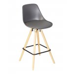 Стул полубарный DOBRIN RONNI, ножки светлый бук, тёмно-серый (GR-04)