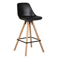 Стул полубарный DOBRIN RONNI, ножки светлый бук, черный (B-03)