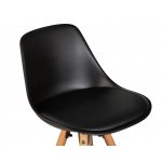 Стул полубарный DOBRIN RONNI, ножки светлый бук, черный (B-03)