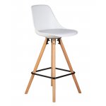 Стул полубарный DOBRIN RONNI, ножки светлый бук, белый (ZL-W-02)