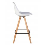 Стул полубарный DOBRIN RONNI, ножки светлый бук, белый (ZL-W-02)