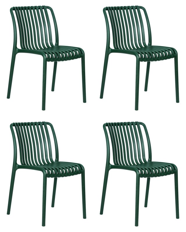 Набор 4 шт Стул обеденный DOBRIN WALTER, темно-зеленый
