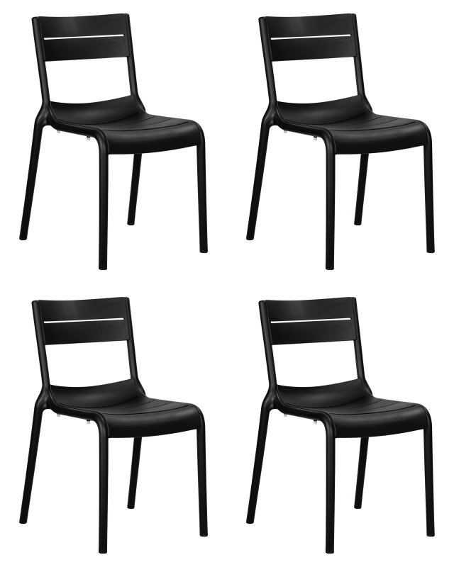 Набор 4 шт Стул обеденный DOBRIN TIM, черный (B-03)