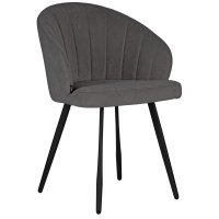 Стул обеденный DOBRIN NAOMI, ЭМАЛЬ ЧЕРНЫЙ МУАР велюр Catania Chocolate