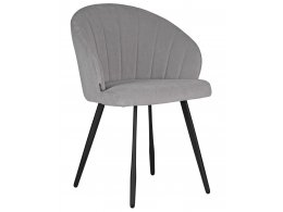 Стул обеденный DOBRIN NAOMI, ЭМАЛЬ ЧЕРНЫЙ МУАР велюр Catania Smoke