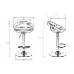 Стул барный DOBRIN DISCO, серый