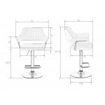 Набор 2 шт Стул барный DOBRIN CHARLY GOLD, серый велюр (MJ9-75)