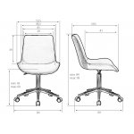 Набор 2 шт Кресло офисное DOBRIN DORA, синий велюр (1922-20), хромированная сталь