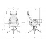 Офисное кресло для руководителей DOBRIN STEVEN BLACK, чёрный пластик, чёрная ткань