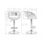 Набор 2 шт Стул барный DOBRIN JOHN, цвет сиденья черный глянец PU ABD 002