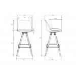 Стул полубарный DOBRIN RONNI, ножки светлый бук, белый (ZL-W-02)