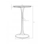 Стол барный MIA BAR, белая столешница, белое основание