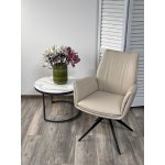 Стул YOZEF 360 град. поворот. HF017-02 Бежевый, экокожа / Черный, ®DISAUR