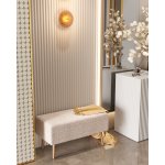 Банкетка Сторми с ящиком бежевый