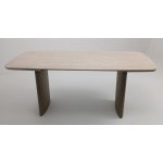 Стол CALVIN 180 MATTE ROME TRAVERTINE SOLID CERAMIC / Серый дуб, ®DISAUR