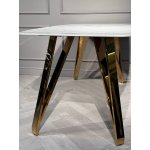 Стол обеденный Соар-2 F-1690,160х90х76 см, бело-серая керамика/золото