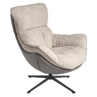 Кресло HUG светло-серый, экокожа, шенилл