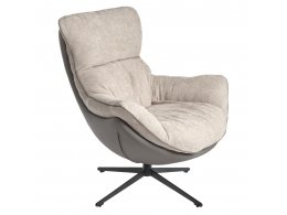 Кресло HUG светло-серый, экокожа, шенилл