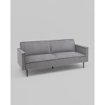 Диван прямой Кассель велюр рельефный светло-серый