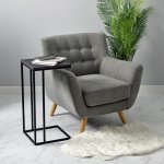 Придиванный столик Loft 35x35см, серый мрамор, чёрные ножки Придиванный столик Loft 35x35см, серый мрамор, чёрные ножки