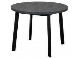 Стол Next круглый раскладной 100-130x100x76,5см, Угольный камень, чёрный