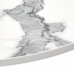 Стол Rudolf круглый раскладной 90-120x90x75см, белый мрамор, чёрный Стол Rudolf круглый раскладной 90-120x90x75см, белый мрамор, чёрный