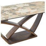 Стол ALONSO 200 TL-137  матовый, испанская керамика / брашированный каркас, цвет медный, ®DISAUR