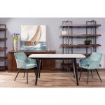 Стол Oslo раскладной 120-160x80x76см, Бетон лайт, чёрный