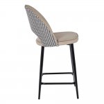 Стул полубарный Leo латте с жаккардом, поворотный механизм